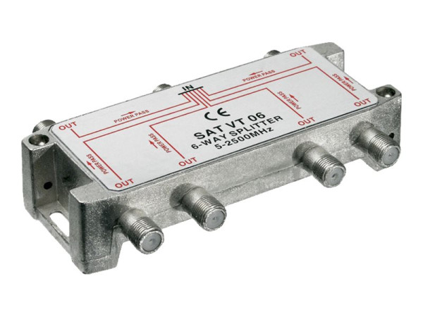 Goobay SAT VT 06 Sat-Verteiler 6-fach 5-2450 MHz - digital-t