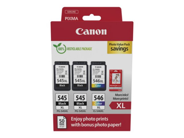 Canon Tinte Photo Value Pack 2x PG-545XL/CL-546XL (inkl. 50