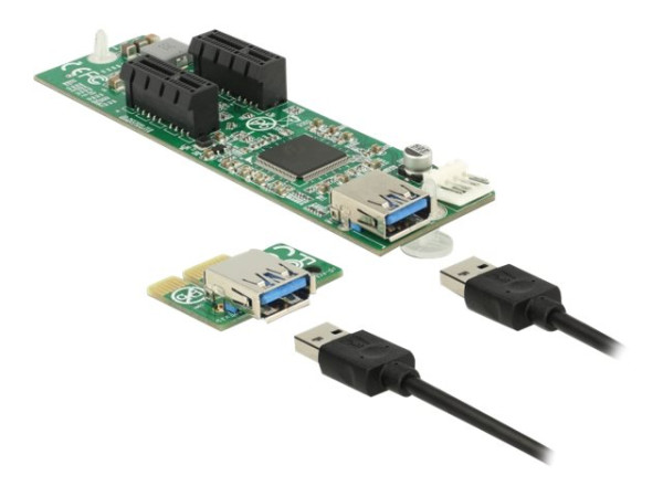 DeLOCK Riser Card PCIe>2xPCIe x1 | mit USB Kabel