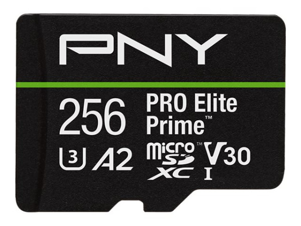 PNY Pro Elite Prime microSD 256 GB (schwarz/grün, Class 10,
