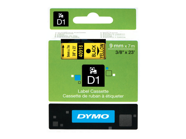 Dymo D1-Standardetikett 40918, Schriftband 9 mm, schwarz