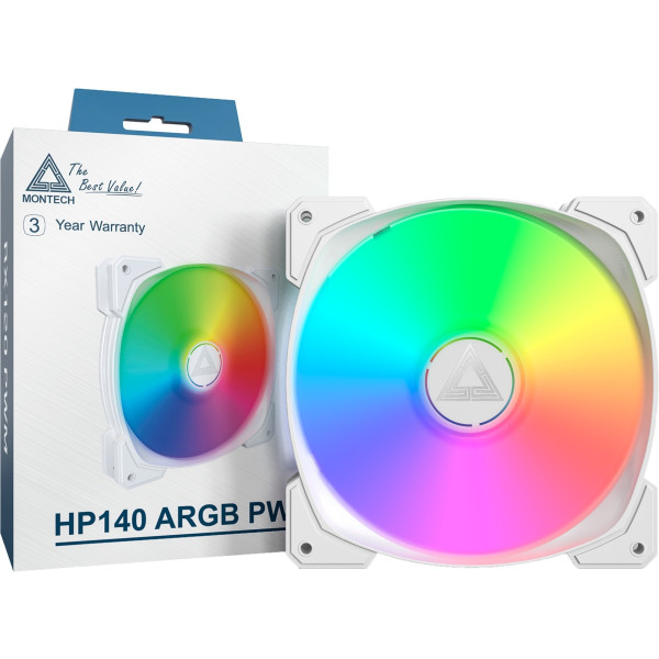 Montech HP140 ARGB PWM 140x140x25 (weiß, 140 mm)