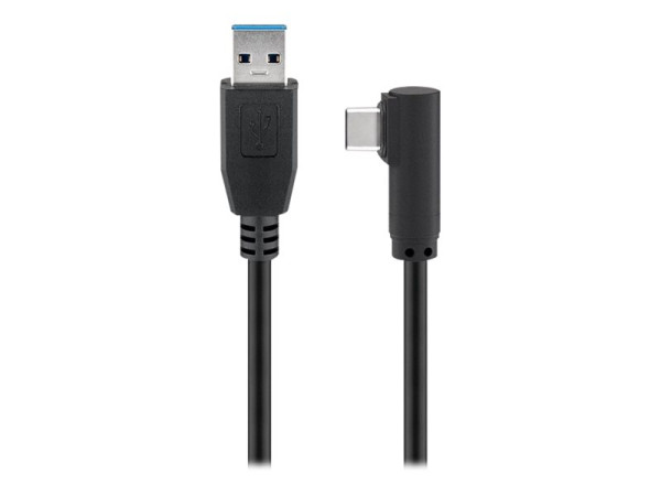 goobay USB-C St > USB A 3.0 90ø St bk 1m schwarz, 1