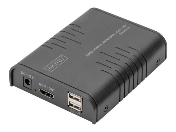 Digitus HDMI KVM IP Extender Receiver (schwarz, Full HD)