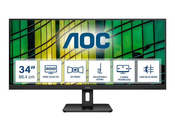 AOC 86,0cm (34") U34E2M 21:09 2xHDMI+DP black 4ms