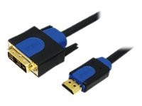 HDMI-DVI-Kabel LogiLink Anschl. 18+1pin St/St 1.00m sw 1.4