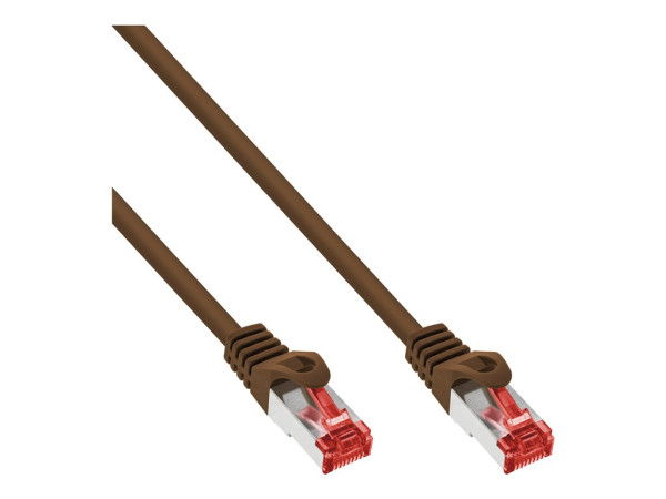 InLine® Patchkabel, S/FTP (PiMf), Cat.6, braun, 1m