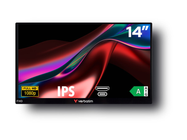 Verbatim Portable Monitor PM-14, 14'' LCD, Full HD (null cm