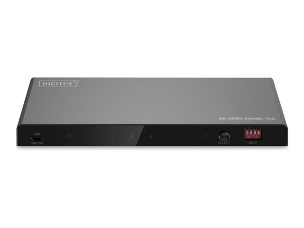 Digitus 8K HDMI Switch, 4x1 (schwarz, mit Fernbedienung)