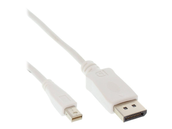 InLine® Mini DisplayPort OUT zu DisplayPort IN Kabel, weiß,