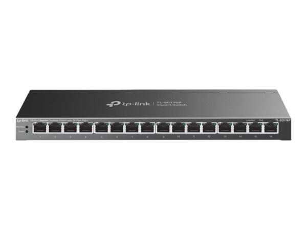 TP-Link TL-SG116P 16-Port Gigabit Desktop Switch 16P PoE+