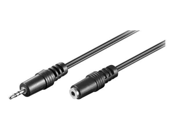 Kabel 2,5mm Klinke Verlängerung 2m schwarz 3-pin Stereo