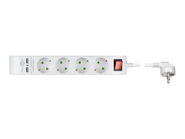 Goobay goobay Steckdosenleiste 4-fach + 2 USB | 1,4m weiß,