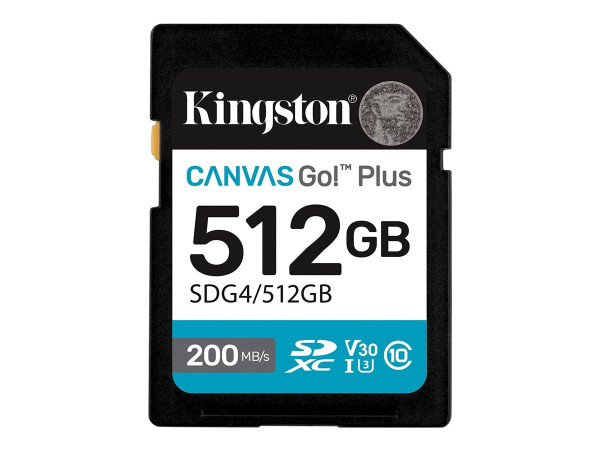 Kingston Canvas Go! Plus 512GB SDXC (schwarz, UHS-I U3,
