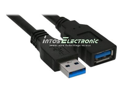 InLine® USB 3.0 Kabel, A Stecker / Buchse, schwarz, 3m