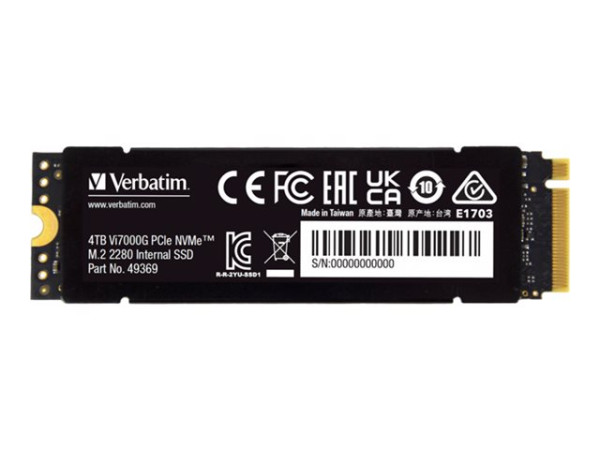 Verbatim Vi7000G 4 TB (schwarz, PCIe 4.0 x4, NVMe, M.2