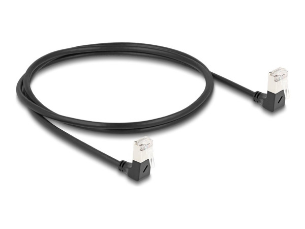 DeLOCK Patchkabel RJ-45 Cat.6a S/FTP, Slim 90ø gewinkelt