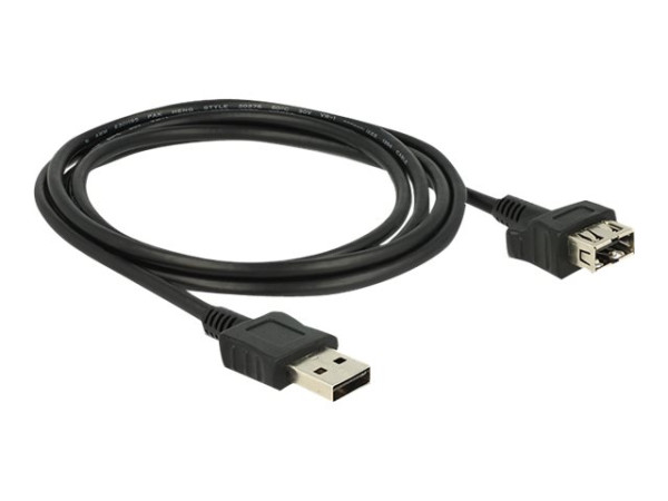 DeLOCK Adapter USB2.0A St>USB2.0A Bu 2m schwarz, 2m,