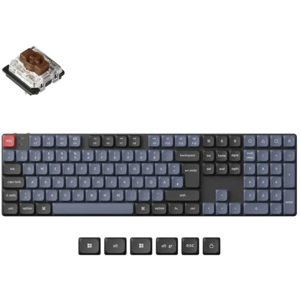 Keychron K5 Pro (schwarz/blaugrau, DE-Layout, Gateron Low