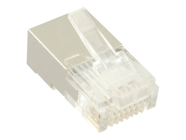 InLine® Modularstecker 8P8C RJ45 zum Crimpen auf Rundkabel,