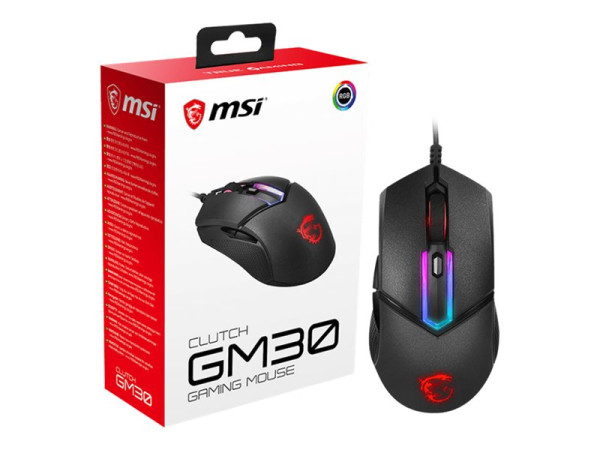 MSI Clutch GM30 schwarz USB 6 Tasten optisch 6200 dpi