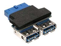 InLineÂ® USB 3.0 Adapter, 2x Buchse A auf Pfostenanschluss