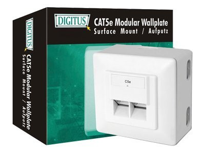 Zub RJ45 Dose DIGITUS 2xRJ45 Cat5e geschirmt Aufputz reinwei