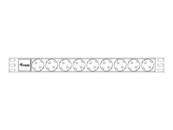 Equip Steckdosenleiste 19"(1HE)9fach Schuko 1.8m Alu