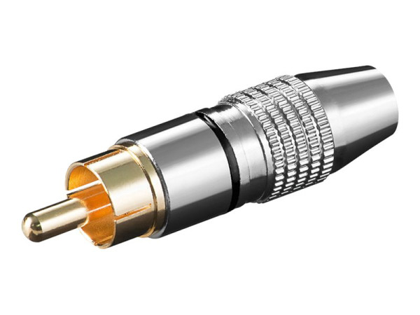 Goobay CSG 6.5 HQ B Cinchstecker schwarz high quality Meta