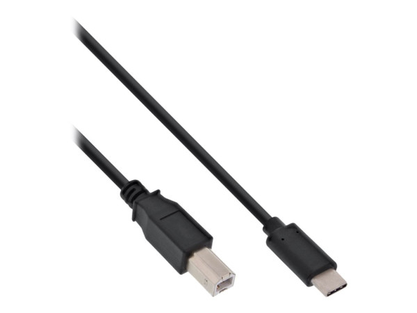 InLine? USB 2.0 Kabel, Typ C Stecker an B Stecker, schwarz,