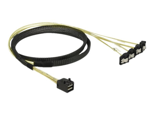 Kabel Mini SAS Delock SFF 8643 -> 4x Sata 7Pin 1.00m gew.