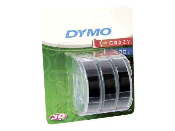 Dymo Prägeband 3er-Blister bk | 9mm x3mm drei Rollen,