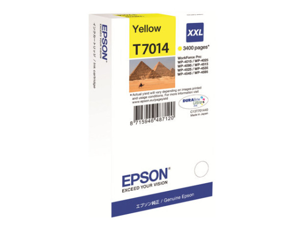 Epson C13T70144010|T7014 Tintenpatrone gelb, 3.400 Seiten