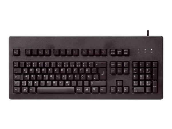 Tastatur Cherry G80-3000 schwarz PS2/USB ohne Klick, linear