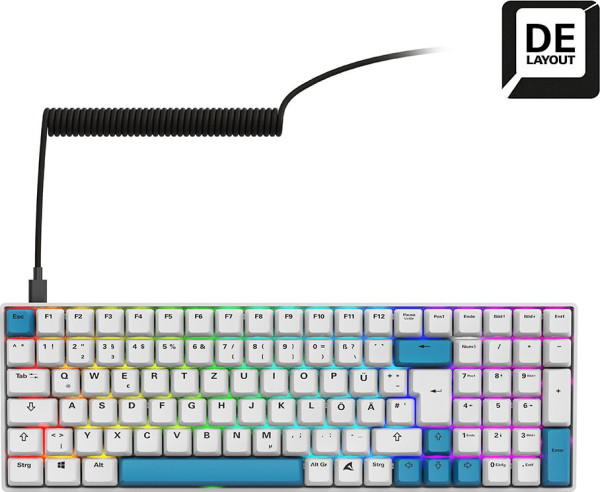 Sharkoon SKILLER SGK50 S2 PBT (weiß, DE-Layout, Gateron G