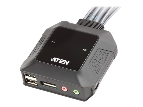 ATEN CS22DP 2P USB DP cable KVM Switch schwarz, USB DP