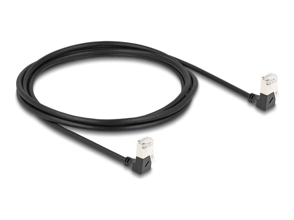 DeLOCK Patchkabel RJ-45 Cat.6a S/FTP, Slim 90Âø gewinkelt