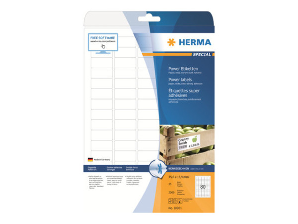 HERMA Etiketten A4 wei? 35,6x16,9 mm extrem haftend 2000 St.