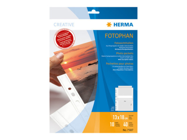 HERMA Fotosichth?llen 130 x 180 mm quer wei? 10 H?llen