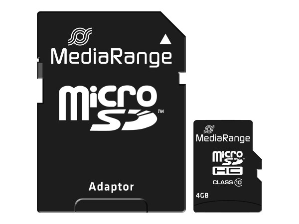 MediaRange microSD 4GB +1Ad Cl10 SDHC MRA