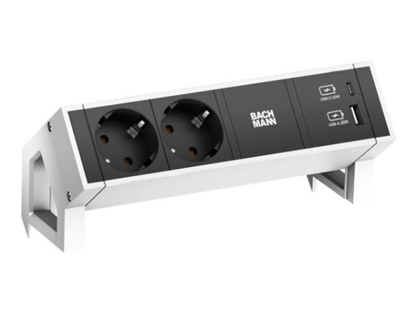 Bachmann DESK 2 Steckdosenleiste 3-fach, 2x Strom, USB-A
