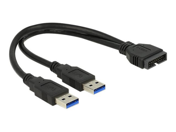 USB 3.0 Adapter [2x USB 3.0 Stecker A - 1x USB 3.0 Stecker i