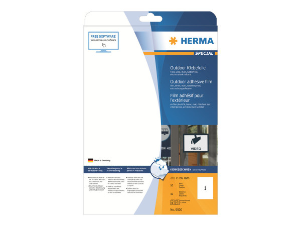 HERMA Etik. A4 Outdoor Klebefolie wei? 210x297 mm 10 St.