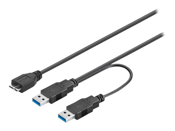 goobay Dual Power MicroUSB-B (M) zu USB-A (M) USB 3.0 30 cm