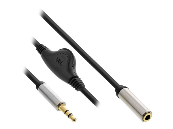 InLine Slim Audio Kabel Klinke 3,5mm ST / BU, mit Lautstärk