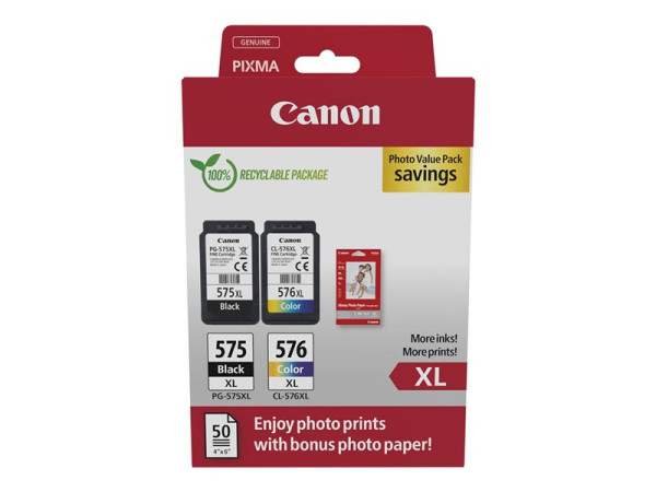 Canon Tinte Photo Value Pack PG-575XL /CL-576XL (inkl. 50