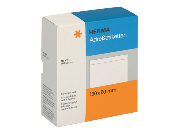 HERMA Adressetiketten einzeln wei? 130x80 mm Papier 500 St.