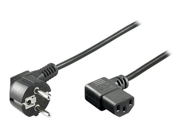 Goobay NK 102 S-500 5m SCHWARZ Netzkabel abgew. Schutzk