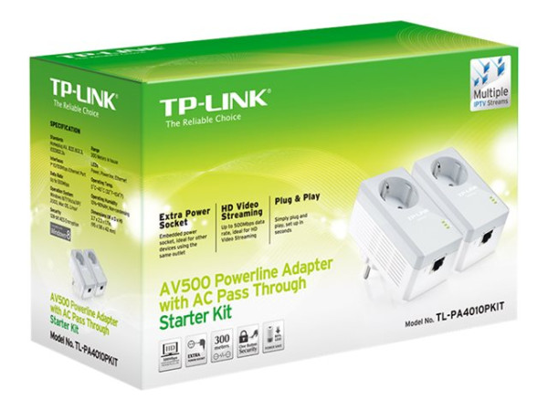 Powerline TP-Link TL-PA4010P Starter Kit Nano 500Mbps (Steck