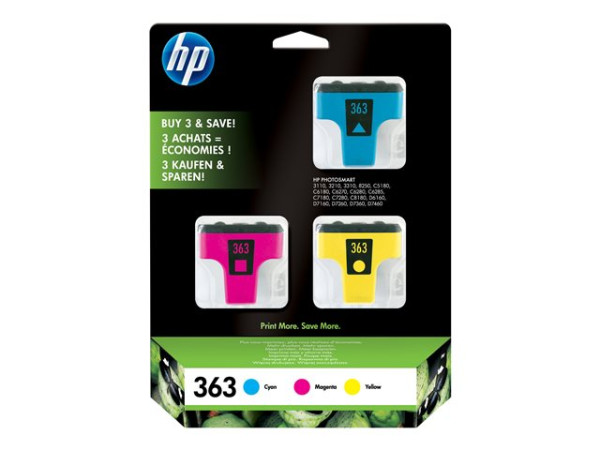 Tinte HP Nr363 Tinte 3erPack farbig (gelb,cyan,magenta)